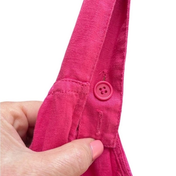 EILEEN FISHER Organic Linen Mid Cami Dress Sundress Sz Medium Geranium Pink NWT - Picture 4 of 9